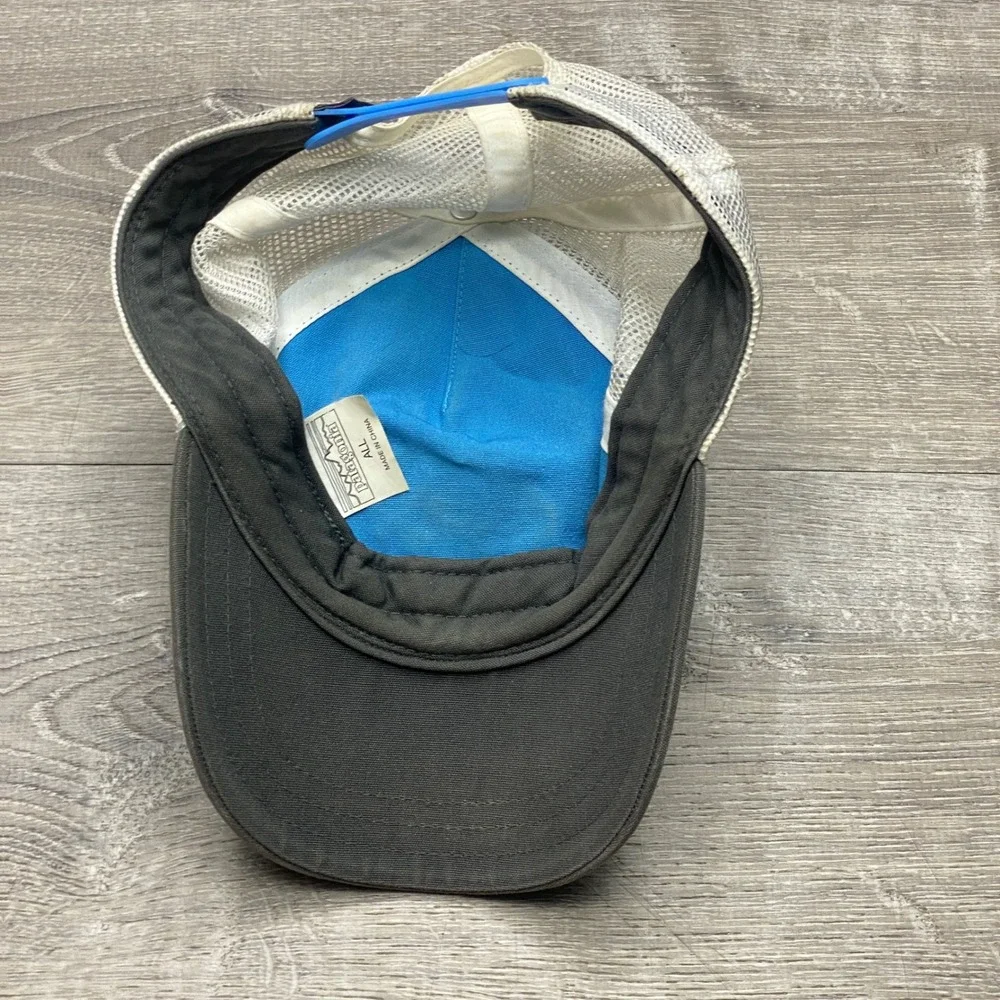 Patagonia Hat Trucker Fitz Roy Buffalo Mens OSFA Gray White Cotton Mesh Snapback